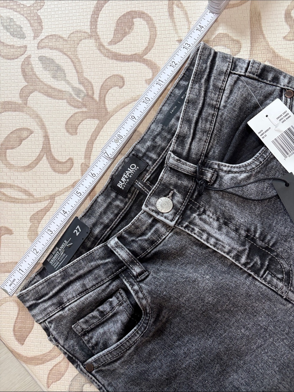 NWT buffalo black acid wash jeans 27 - Picture 4 of 5